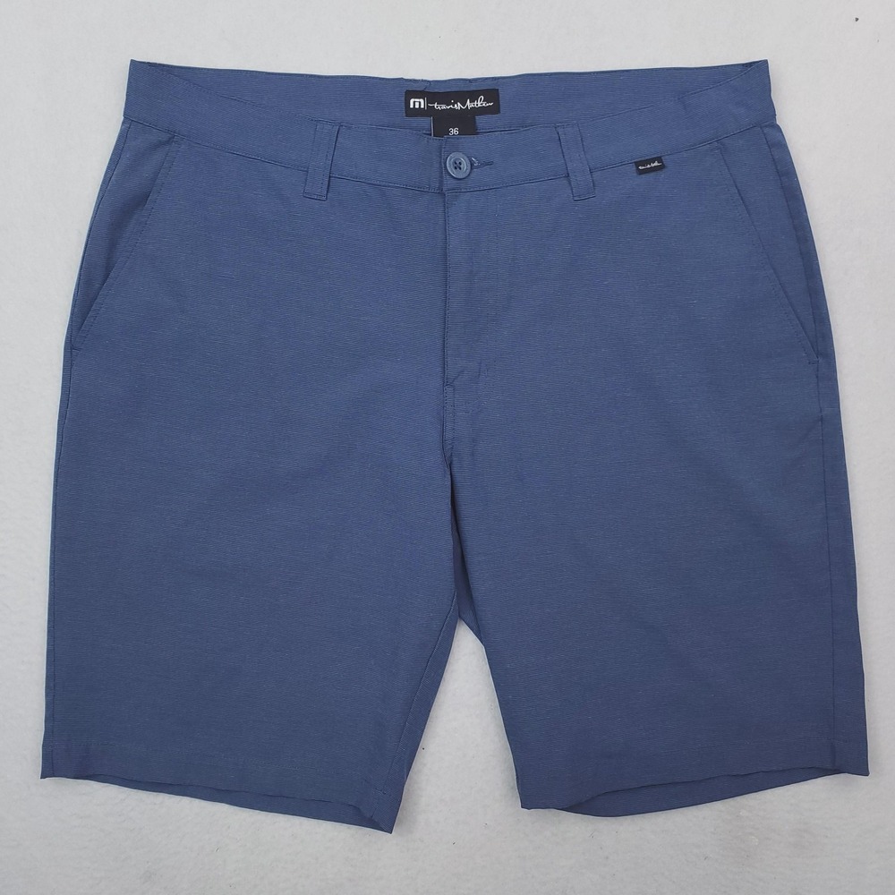 Travis Mathew Shorts Mens 36 Blue Chino Stretch Performance Golf Lightweight